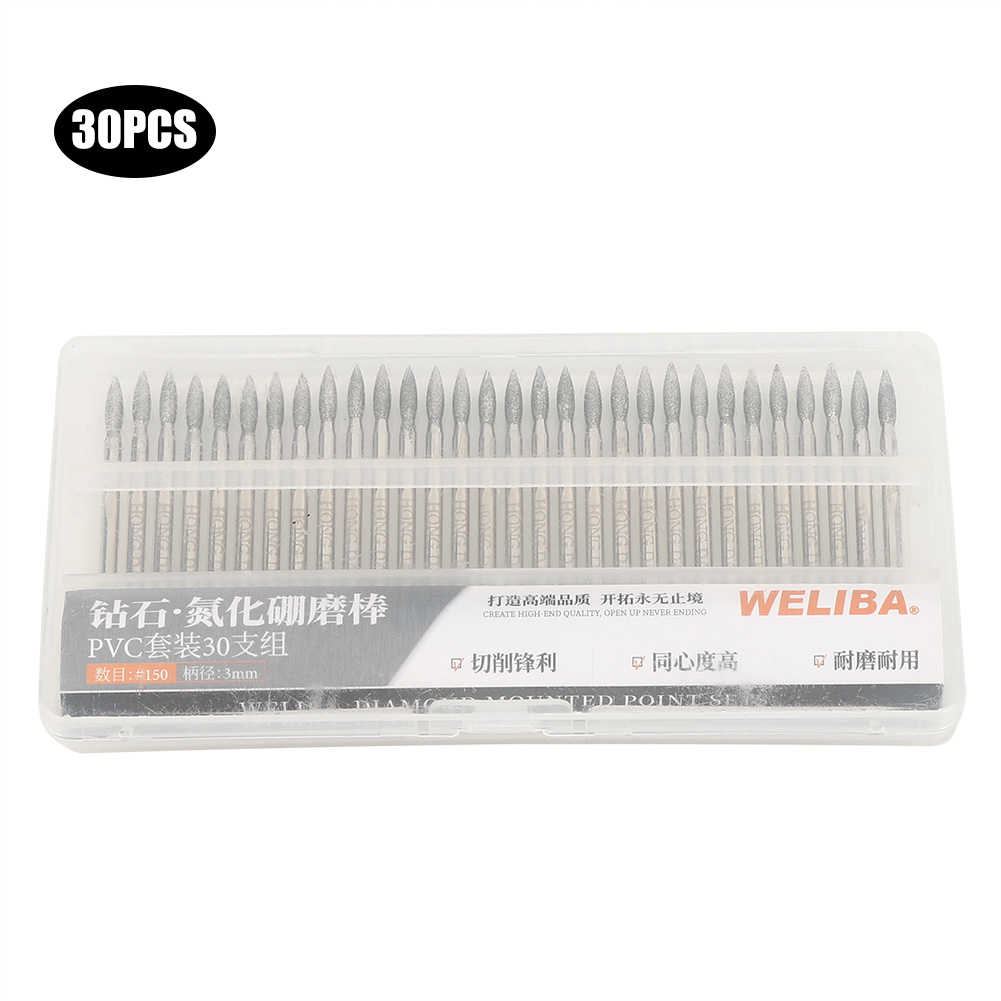 Cnc Bits - 30 adet 150Grit Uçlu Elmas Taşlama