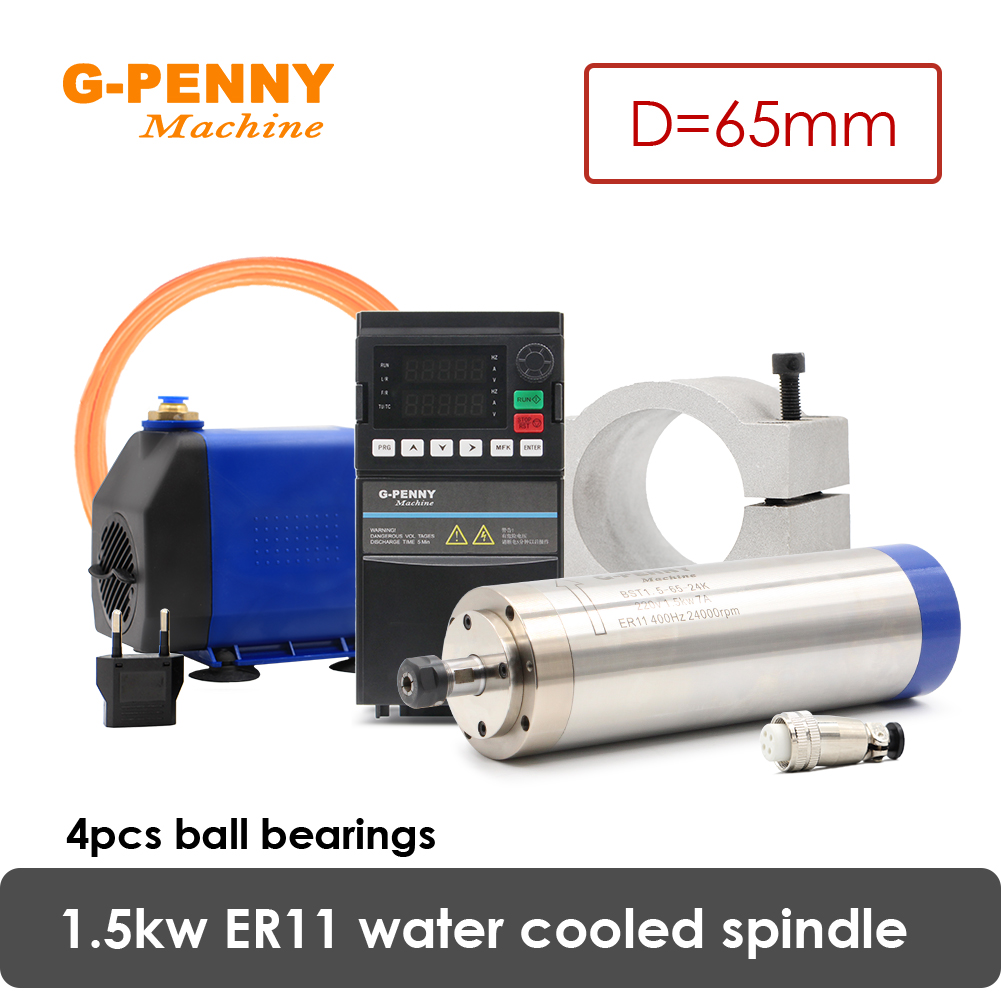Water Cooled Spindle - G-PENNY 1.5KW ER11 65mm Su Soğutmalı