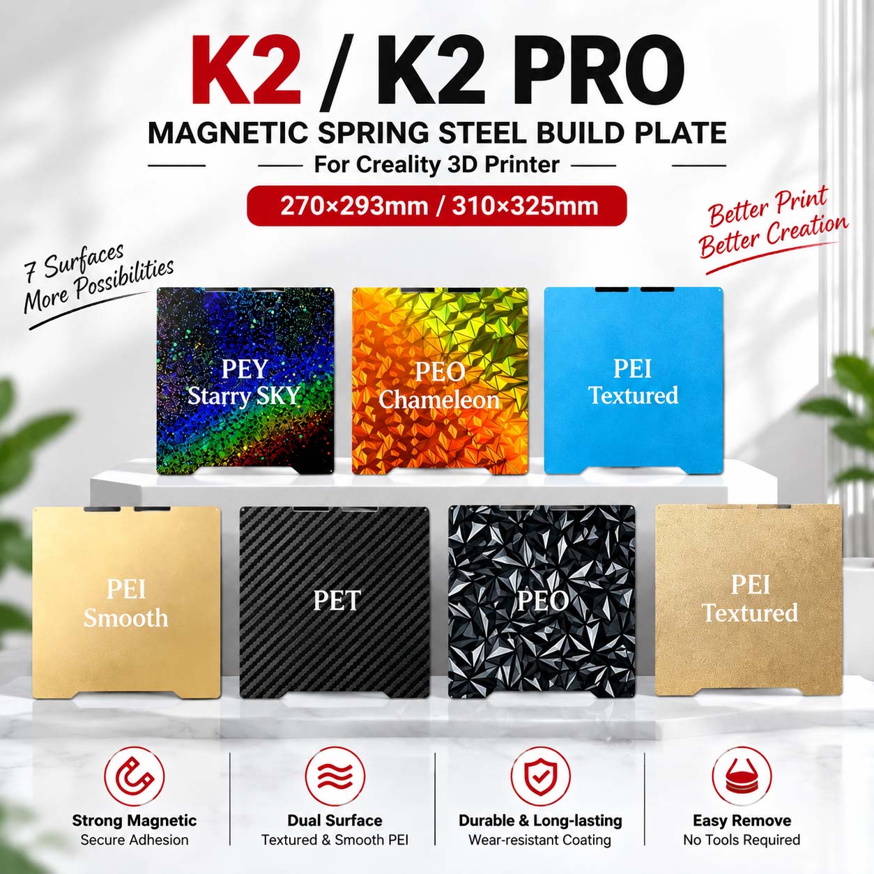 Aluminium Profile 2020 - Creality K2/K2 Pro Manyetik Yaylı Çelik