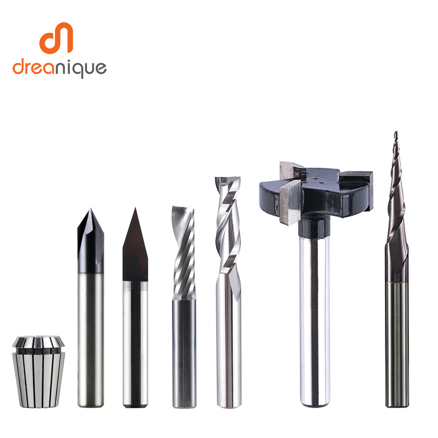 End Mill Set - Dreaique 7 adet/takım 6mm Shank Katı