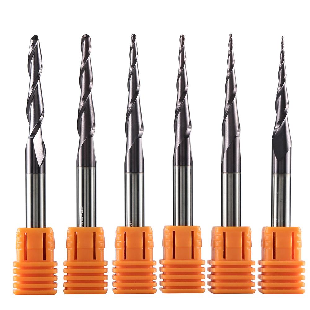End Mill Set - 1 adet Katı Karbür Kaplamalı Konik