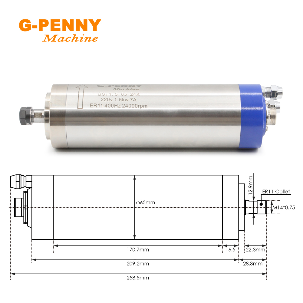 G-PENNY 1.5KW ER11 65mm Su Soğ - Water Cooled Spindle incelemesi ve fiyatı